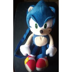 Sonic Plush Backpack Bag 18" Sega New Sonic The Hedgehog